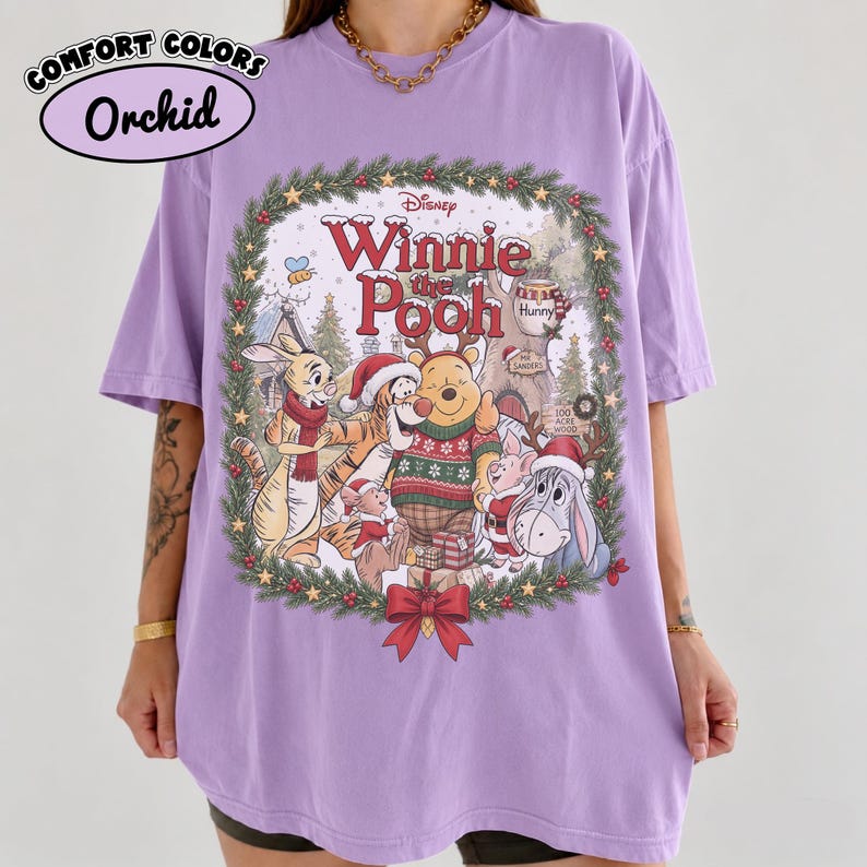 Comfort Colors Retro Disney Winnie The Pooh Christmas Group product image 4