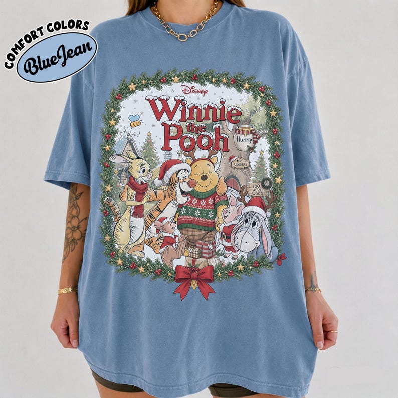 Comfort Colors Retro Disney Winnie The Pooh Christmas Group product image 7