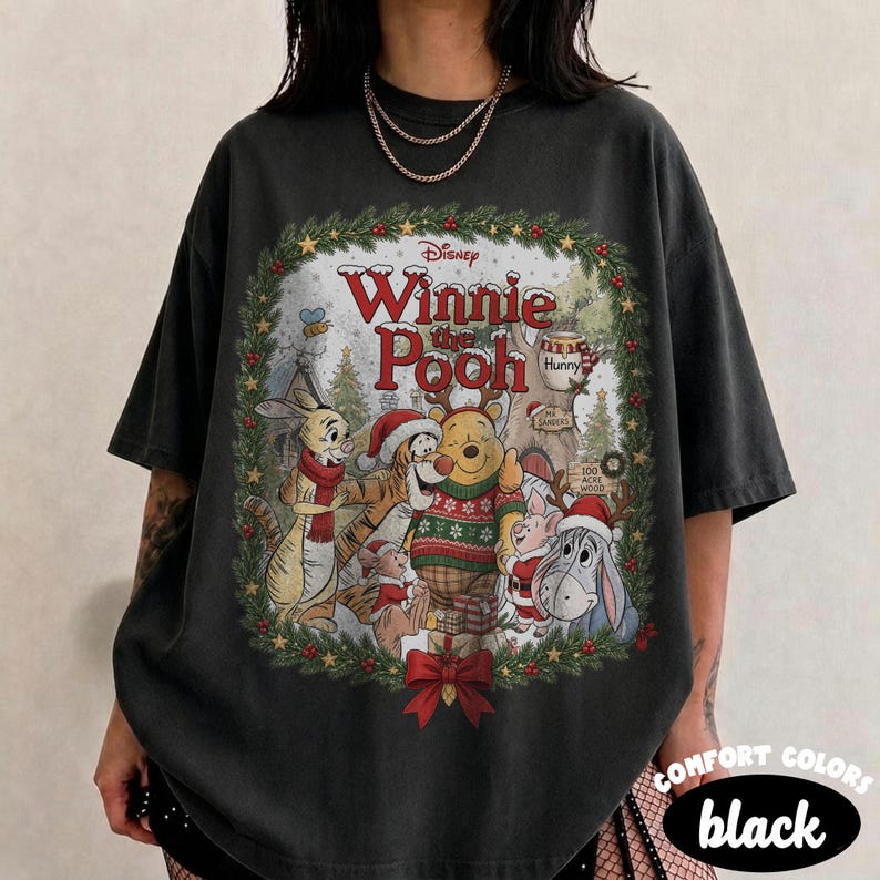 Comfort Colors Retro Disney Winnie The Pooh Christmas Group product image 9