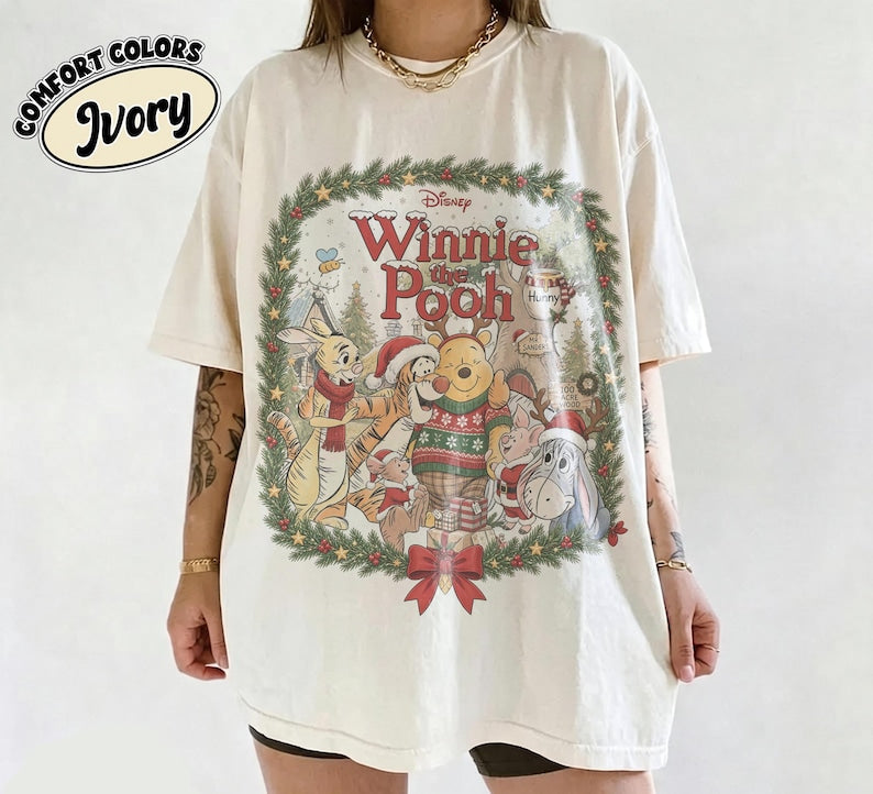 Comfort Colors Retro Disney Winnie The Pooh Christmas Group product image 1