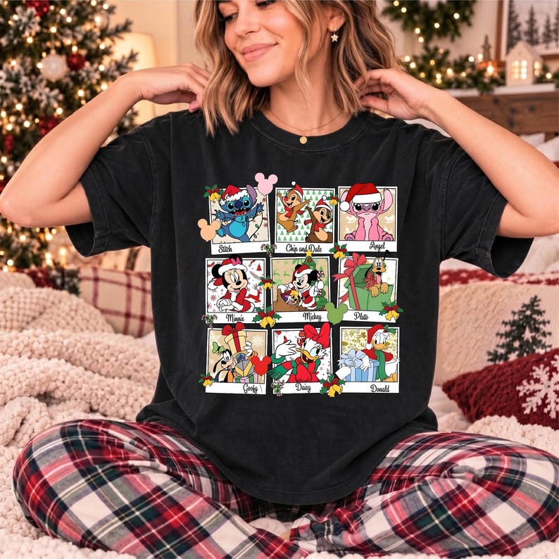 Comfort Colors®Disney Christmas Tee,Mickey And Friends Holiday Xmas Shirt,Matching Family Christmas Tee,Mickey And Co Christmas Matching Tee