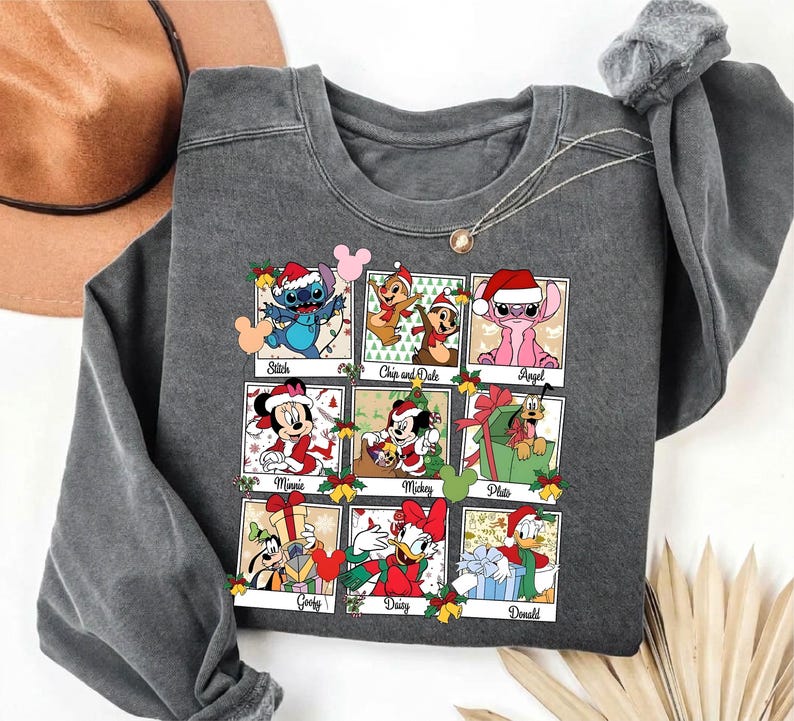 Comfort Colors®Disney Christmas Tee,Mickey And Friends Holiday Xmas Shirt,Matching Family Christmas Tee,Mickey And Co Christmas Matching Tee