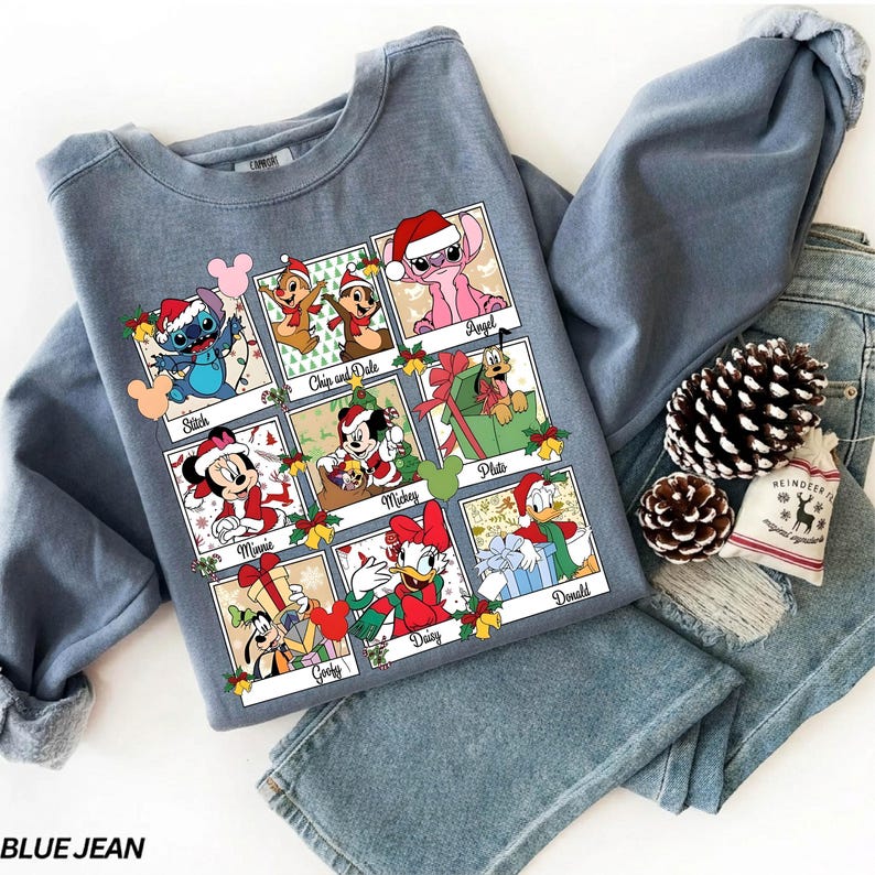 Comfort Colors®Disney Christmas Tee,Mickey And Friends Holiday Xmas Shirt,Matching Family Christmas Tee,Mickey And Co Christmas Matching Tee