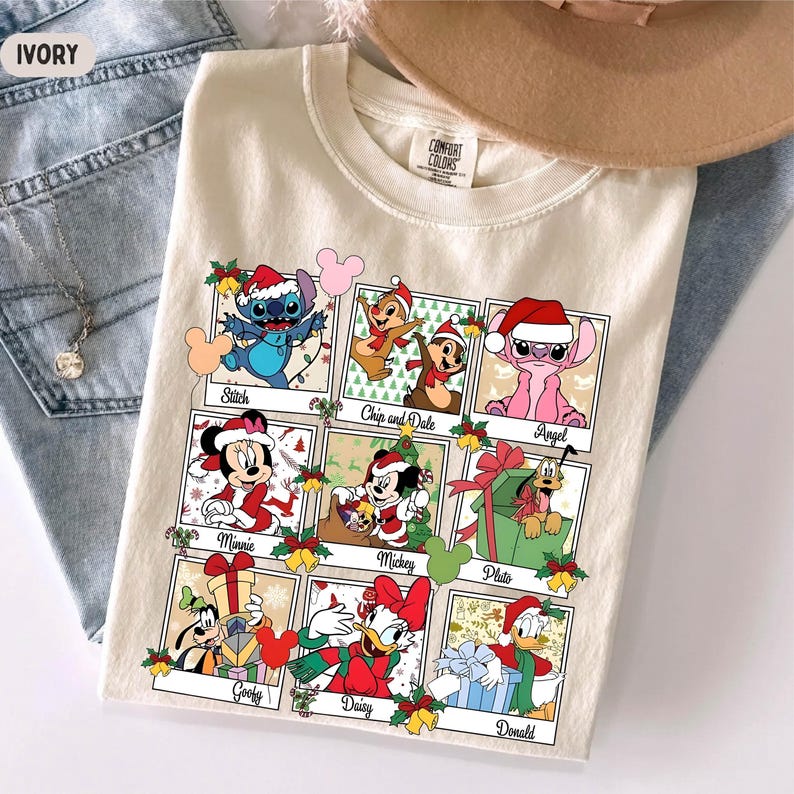 Comfort Colors®Disney Christmas Tee,Mickey And Friends Holiday Xmas Shirt,Matching Family Christmas Tee,Mickey And Co Christmas Matching Tee