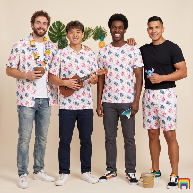 Stitch Loves Angel - Disney Inspired Men's Button Down product image 1