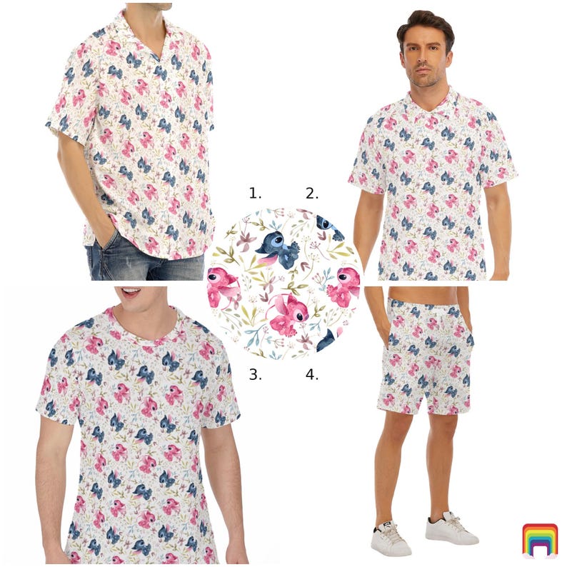 Stitch Loves Angel - Disney Inspired Men's Button Down product image 2