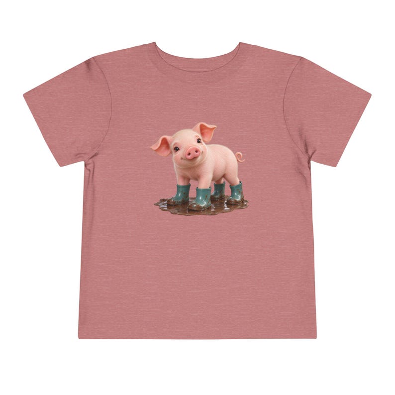Cute Piglet Mud Puddle Toddler Short Sleeve Tee