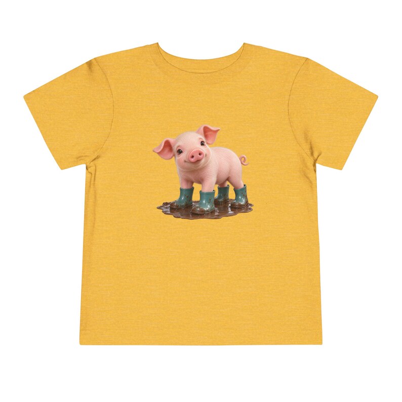 Cute Piglet Mud Puddle Toddler Short Sleeve Tee