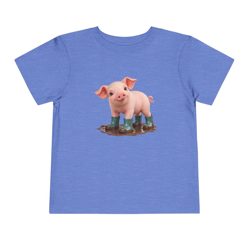 Cute Piglet Mud Puddle Toddler Short Sleeve Tee