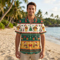 Winnie The Pooh Christmas Hawaiian Shirt, Santa Pooh Piglet Holiday Aloha Shirt, Cute Xmas Beach Button Down, Disney Christmas Vacation Wear