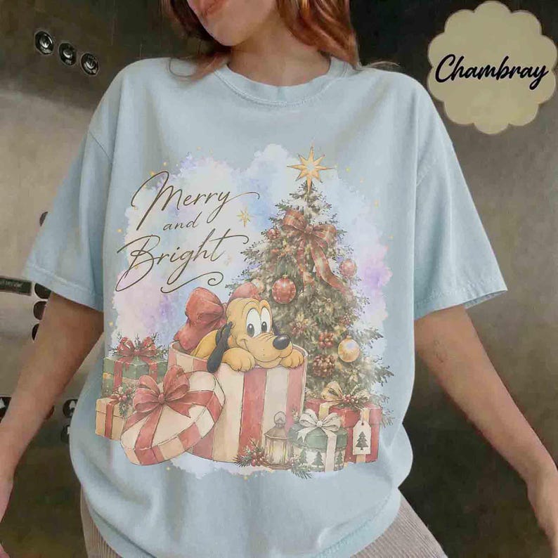 Retro Disney Pluto Dog Christmas Presents Shirt, Mickey's Very Merry Christmas Party 2026 Tee, Disneyland Holiday Family Gifts, Dog Lover