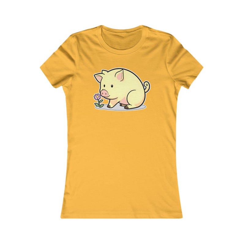 Piglet Shirt, Cute Women's Tee, Kawaii Animal Graphic Top, Lover Gift for Her