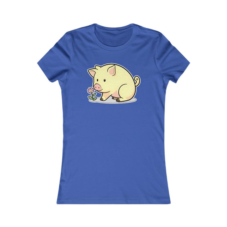 Piglet Shirt, Cute Women's Tee, Kawaii Animal Graphic Top, Lover Gift for Her