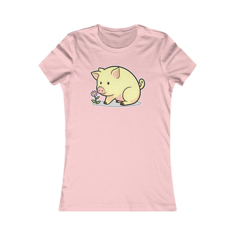 Piglet Shirt, Cute Women's Tee, Kawaii Animal Graphic Top, Lover Gift for Her