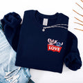 Stitch Angel Pocket Sweatshirt, Embroidered Funny Love Logo Hoodie, Disney Gift