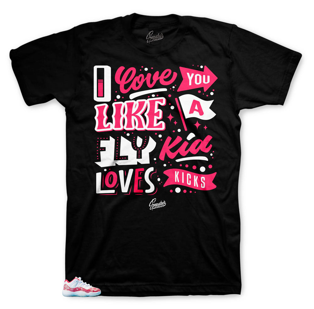 Retro 11 Snakeskin Pink Love Kicks Shirt