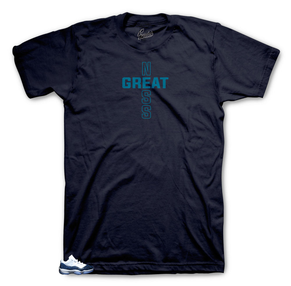 Retro 11 Blue Snakeskin Greatness Cross shirt