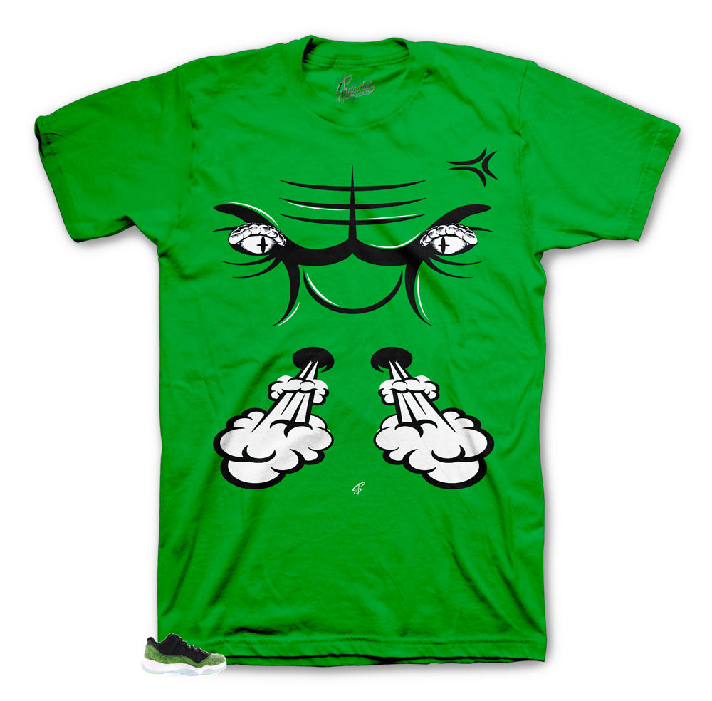 Retro 11 Green Snakeskin Bull Bite Shirt