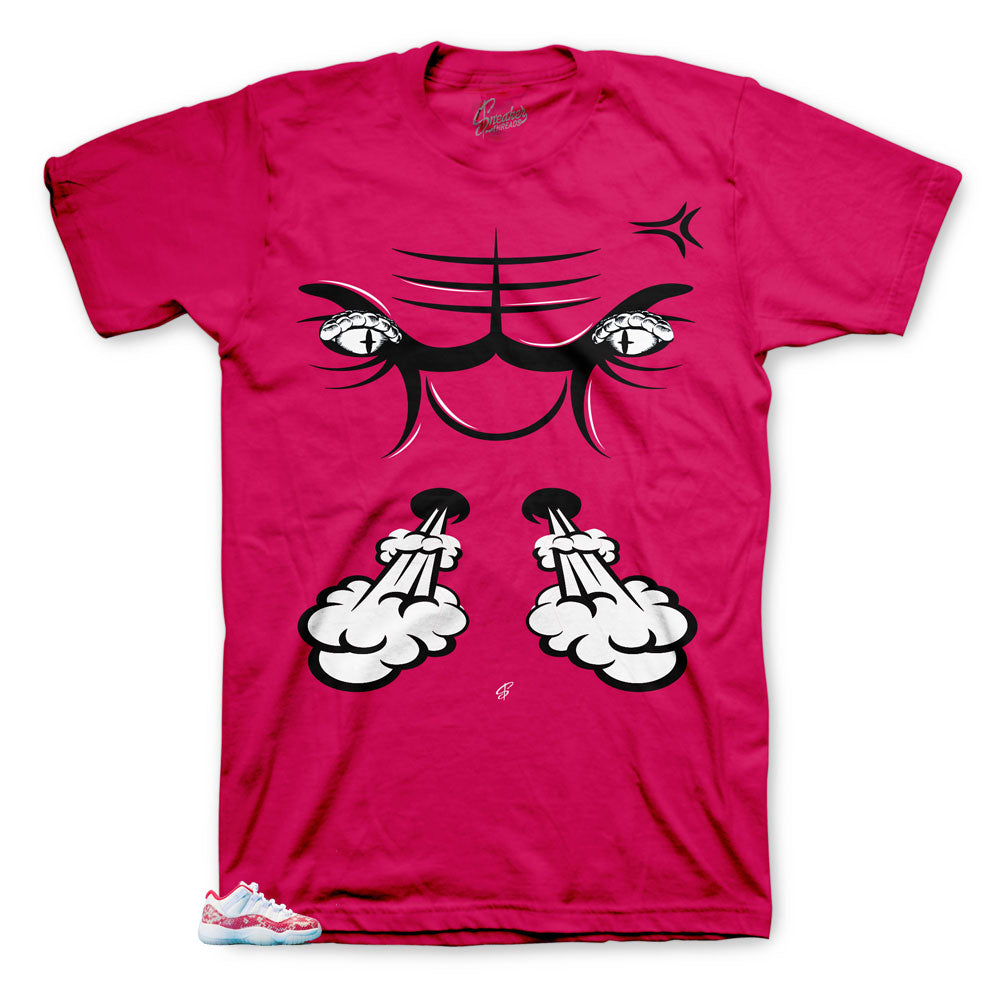 Retro 11 Pink Snakeskin Bull Bite Shirt