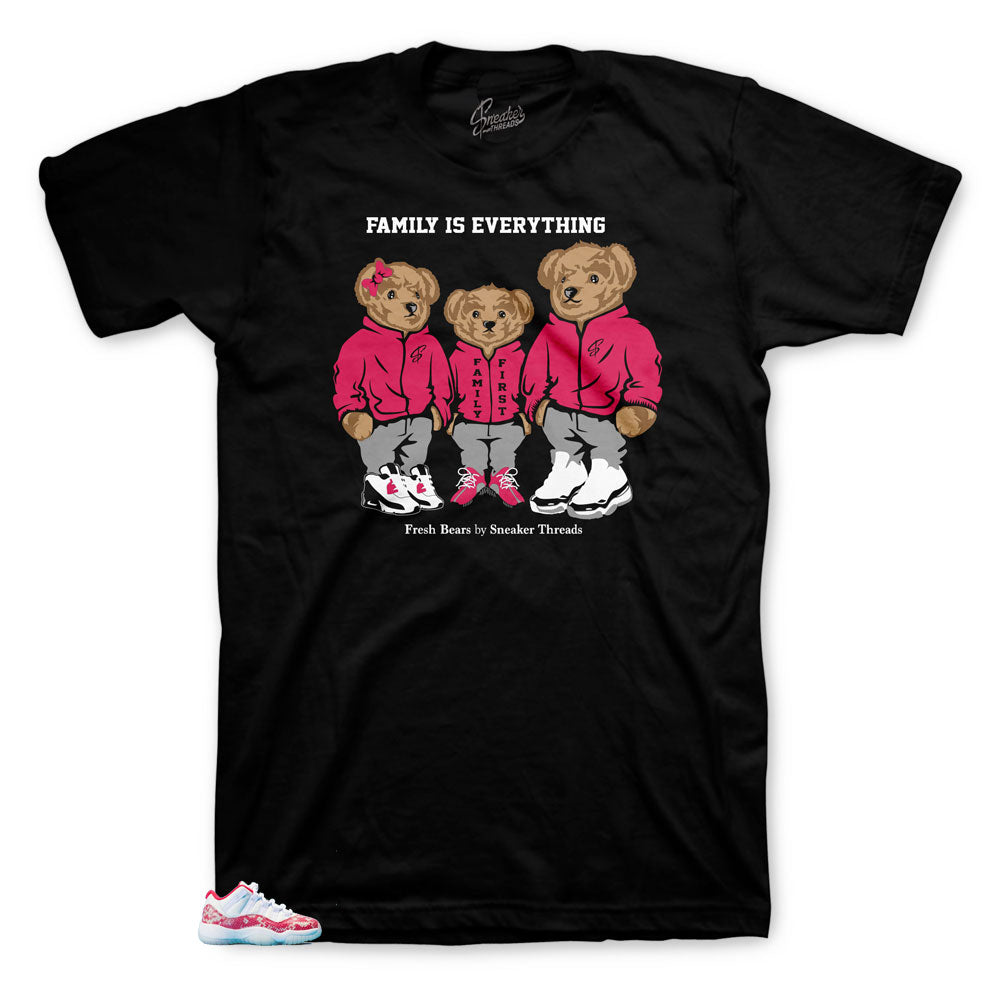 Retro 11 Snakeskin Pink Family Bear Shirt