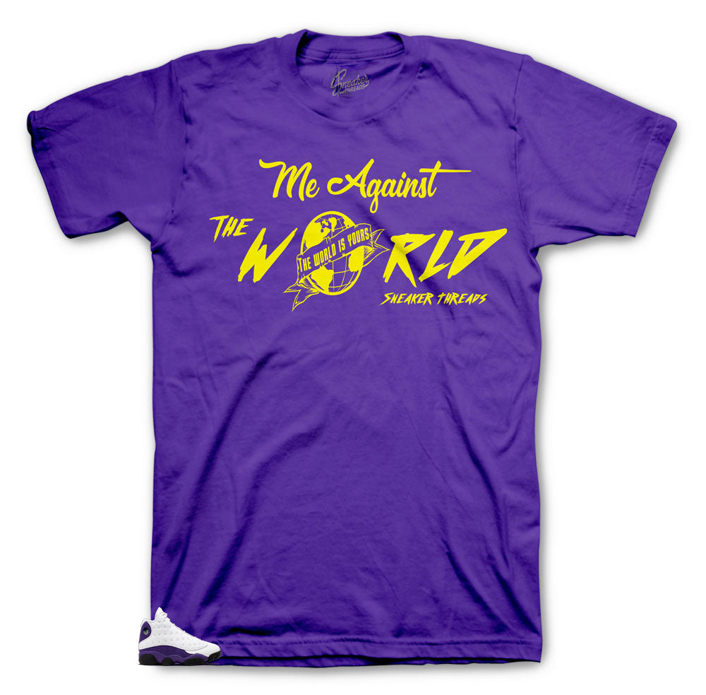 Retro 13 Court Purple Against the World Shirt