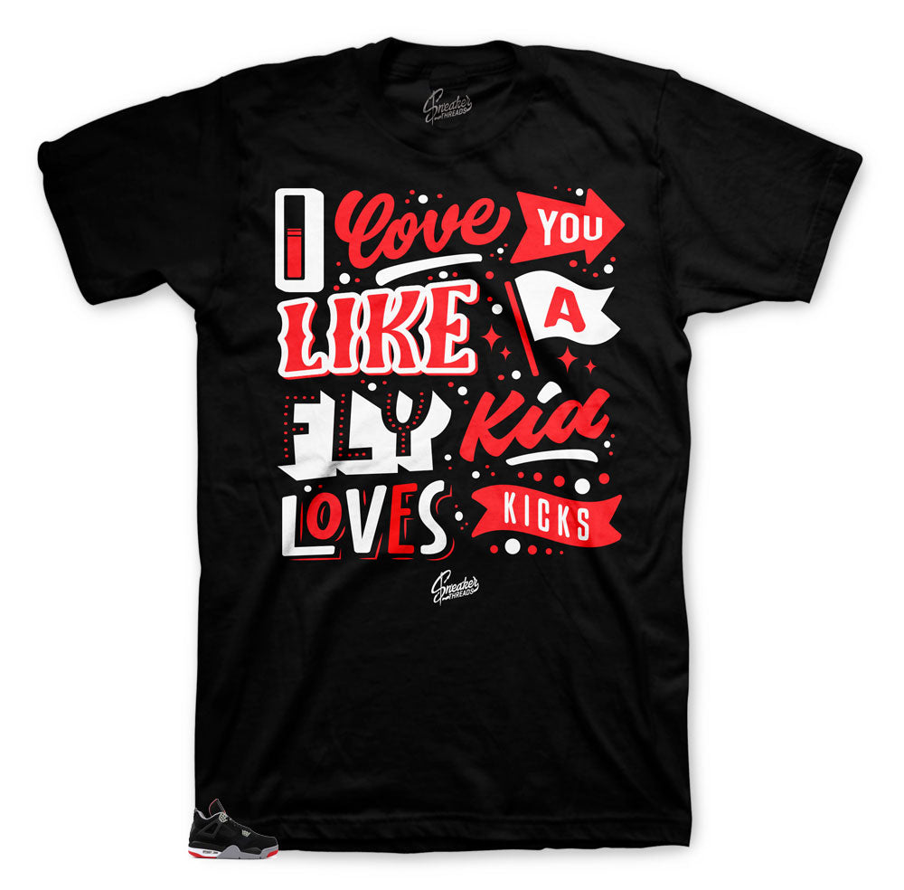 Retro 4 Bred Loves Kicks Shirt