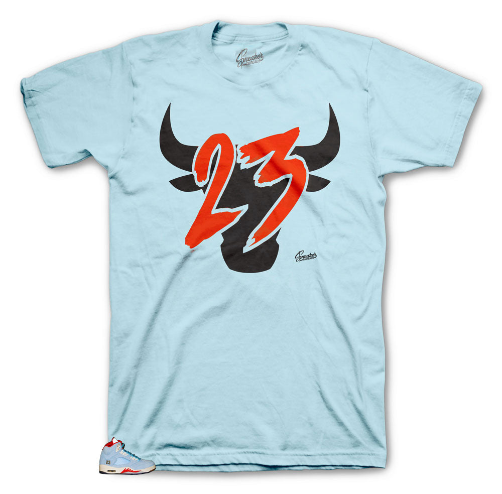 Retro 5 Ice Blue Toro Shirt