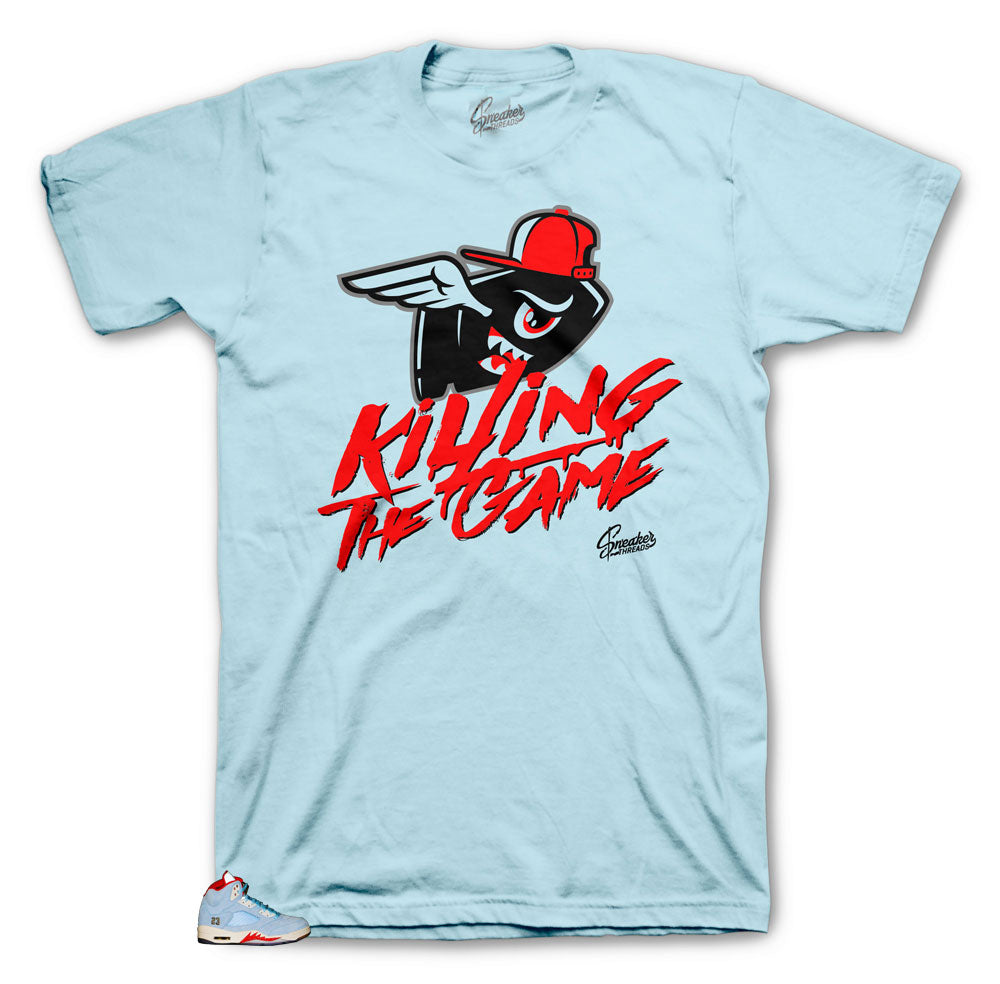 Retro 5 Ice Blue Killing the Game Shirt