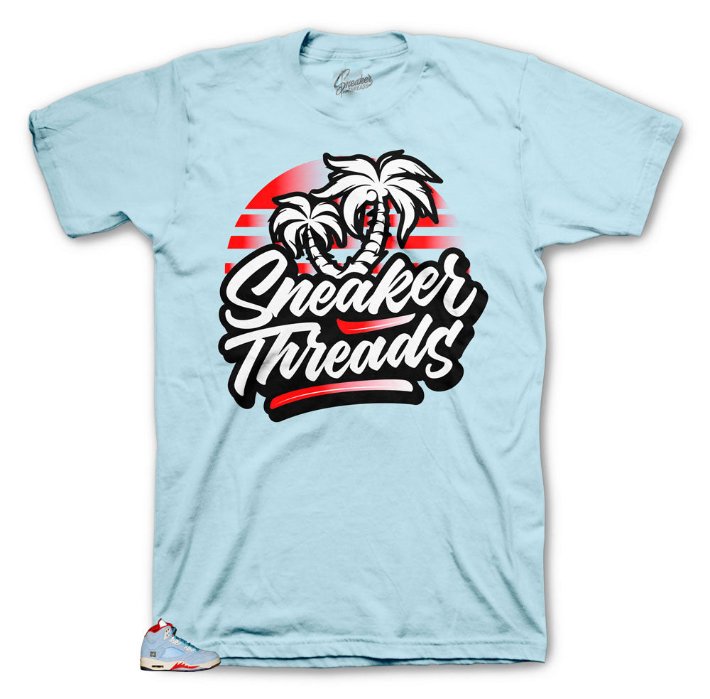 Retro 5 Ice Blue ST Palms Shirt