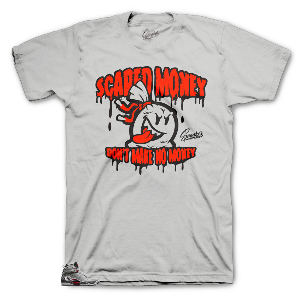 Retro 8 Reflective Scared Money Shirt