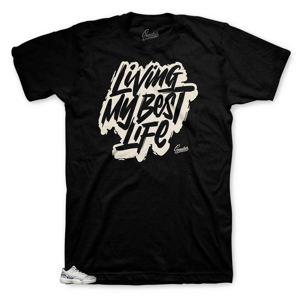 Retro 11 Snakeskin Bone Living Life Shirt