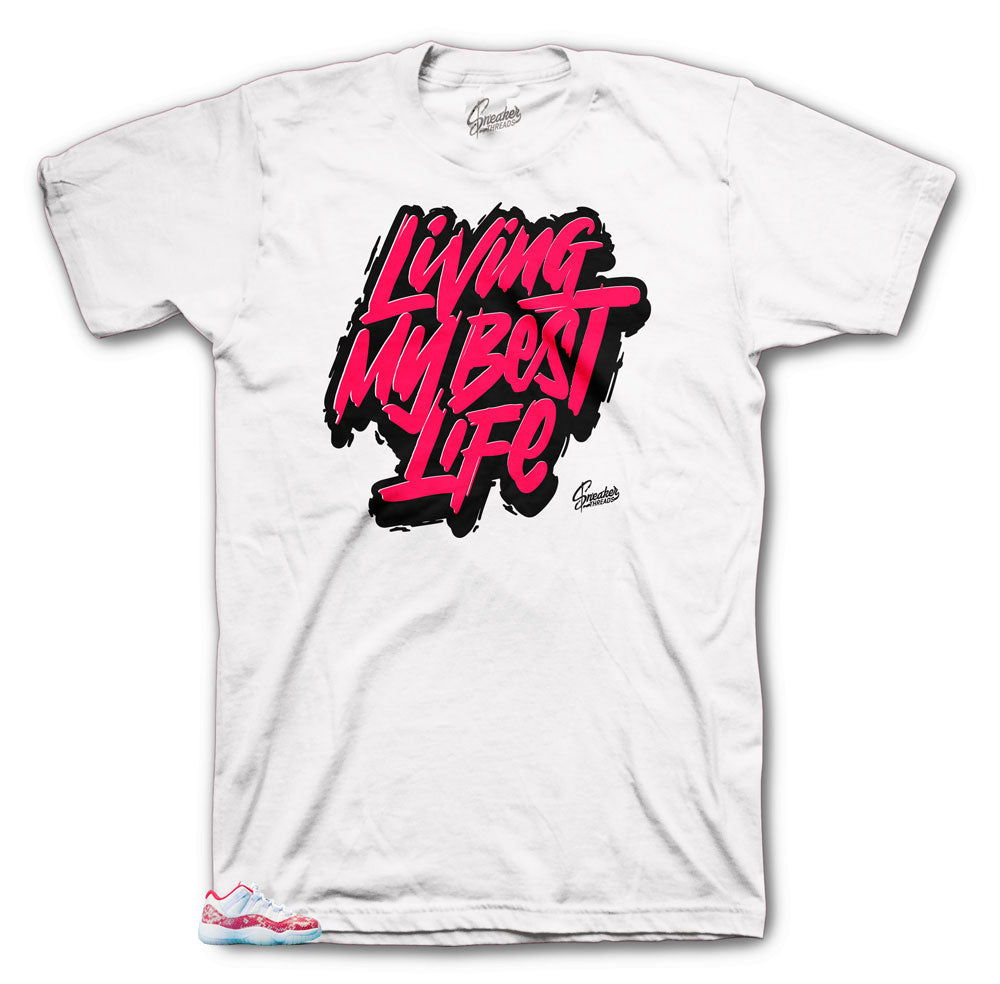 Retro 11 Snakeskin Pink Livin Life Shirt
