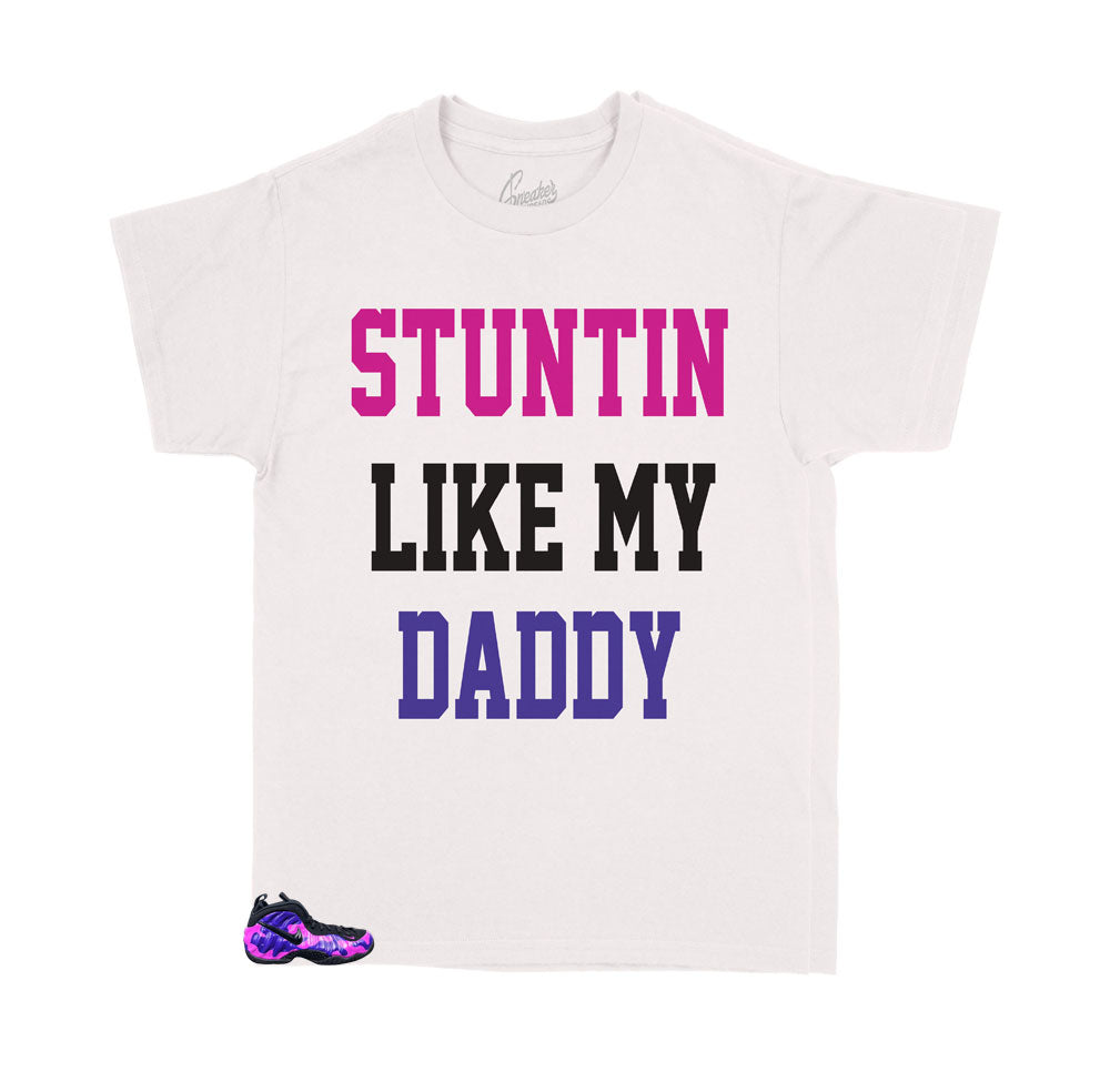 Kids - Foam Purple Camo Stunting Like Daddy Shirt