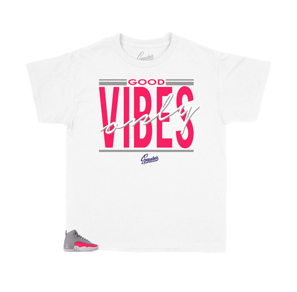 Kids - Retro 12 Racer Pink Good Vibes Shirt