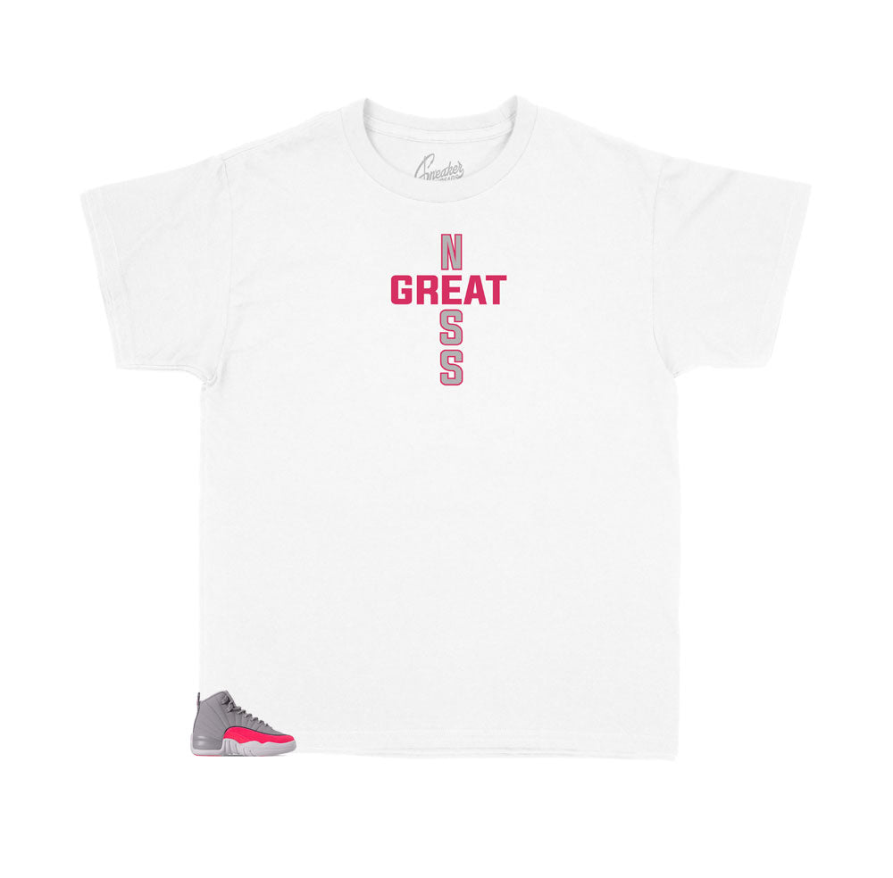 Kids - Retro 12 Racer Pink Greatness Cross Shirt