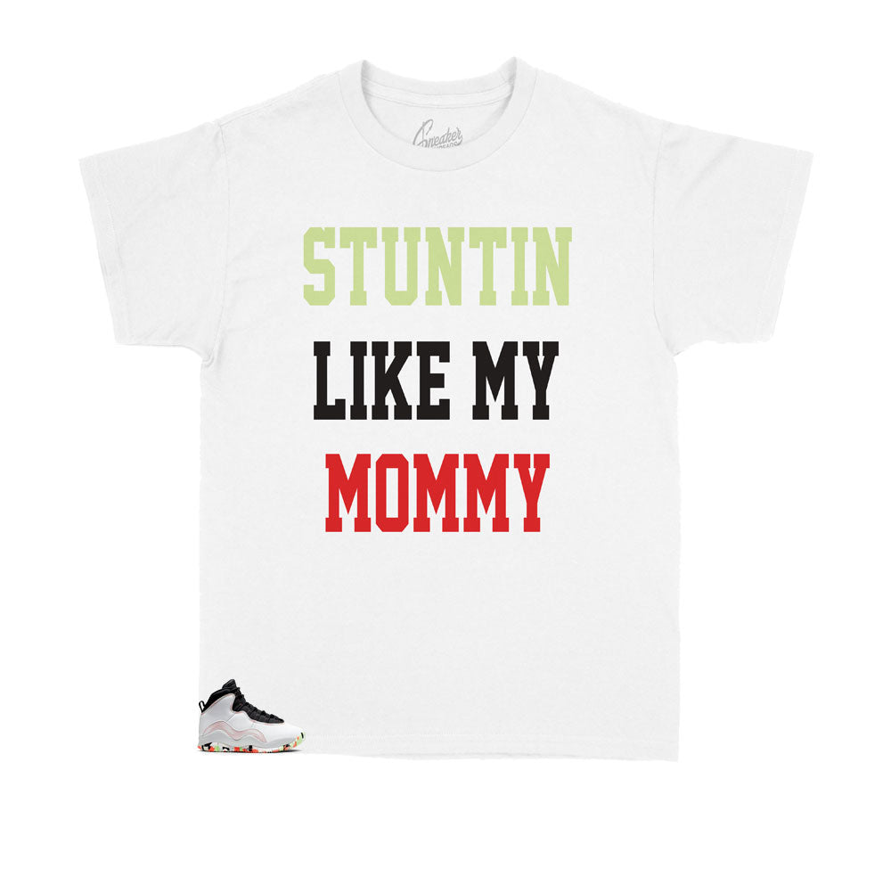 Kids -  Retro 10 Ember Glow Stunt Like Mommy Kids Shirt