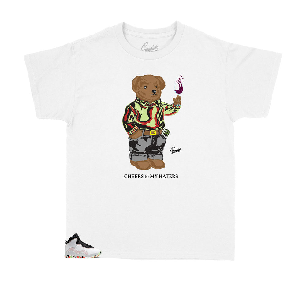 Kids -  Retro 10 Ember Glow Cheers Bear Kids Shirt