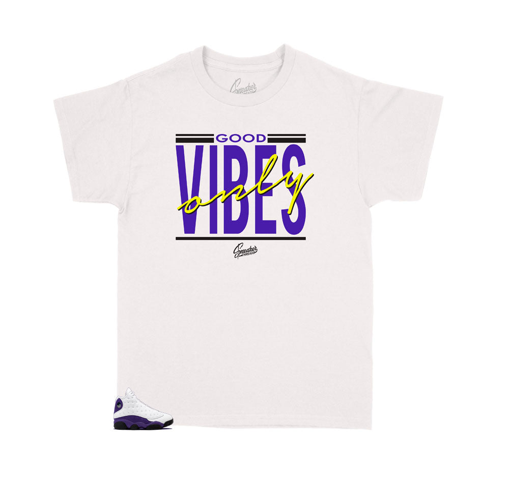 Kids -  Retro 13 Court Purple Good Vibes Kids Shirt