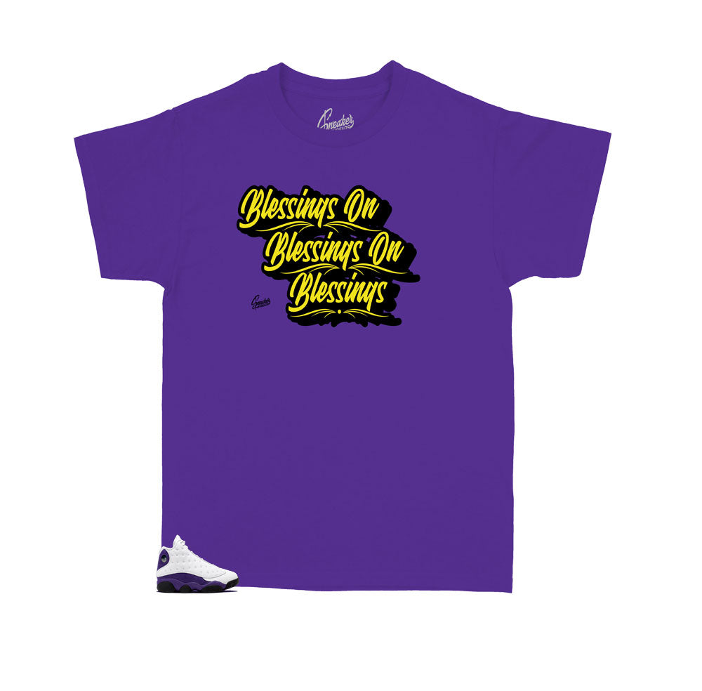 Kids -  Retro 13 Court Purple Blessing Kids Shirt