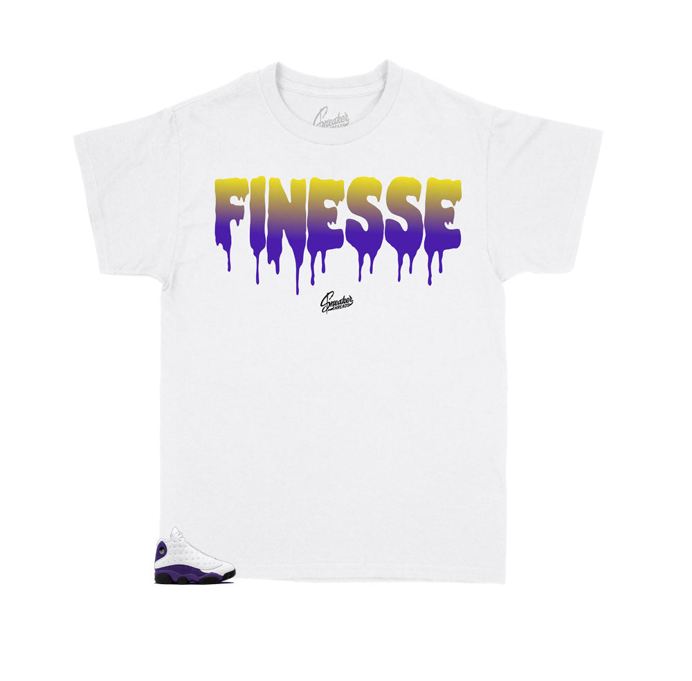 Kids -  Retro 13 Court Purple Finesse Kids Shirt