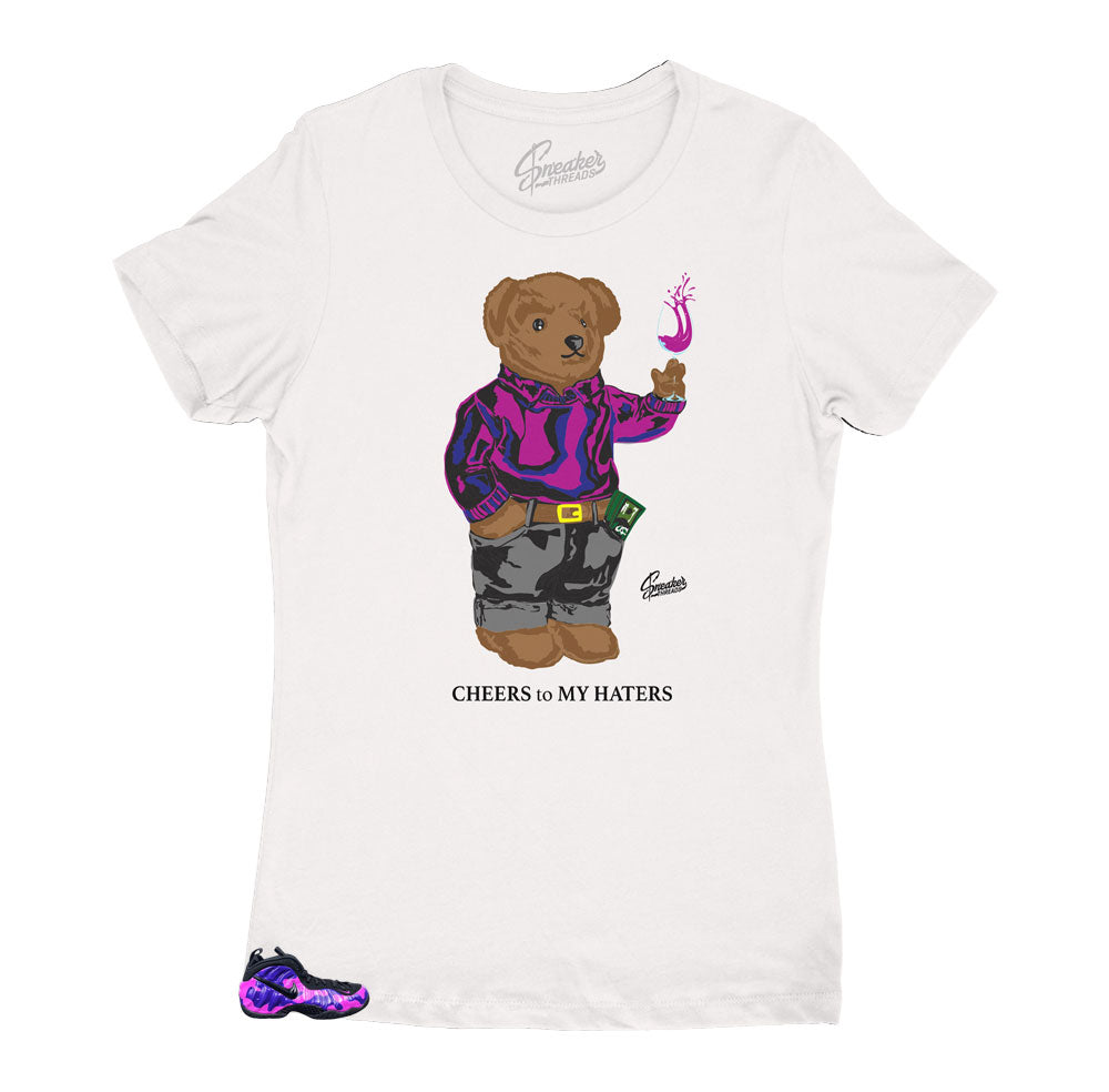 Womens - Foam Purple Camo Cheers Bear Shirt