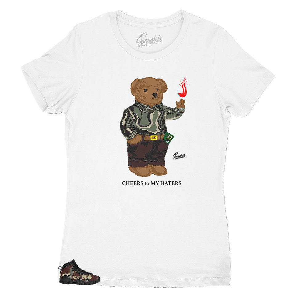 Womens - Woodland Camo 10 Cheers Bear Shirt