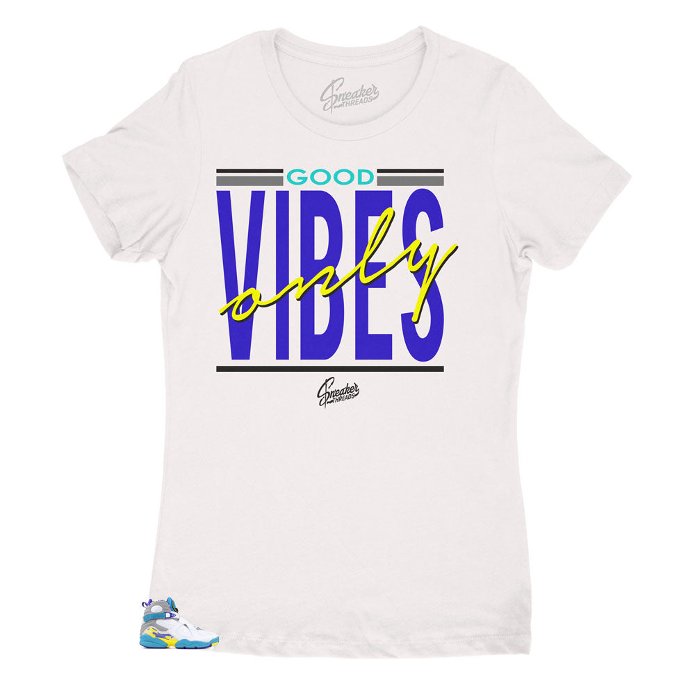 Womens -  White Aqua 8 Vibes Shirt