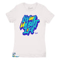 Womens -  White Aqua 8 Livin life Shirt