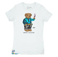 Womens -  White Aqua 8 Cheers Bear Shirt