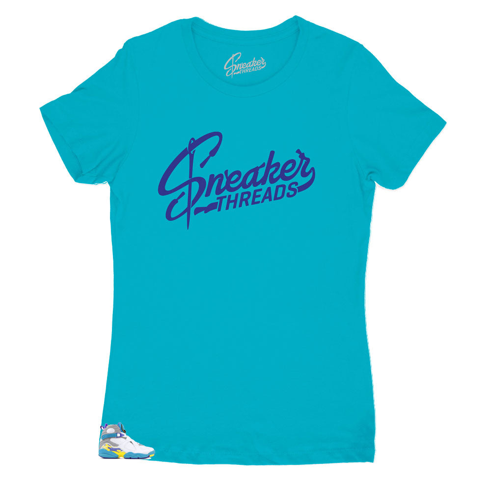 Womens -  White Aqua 8 ST Original Shirt