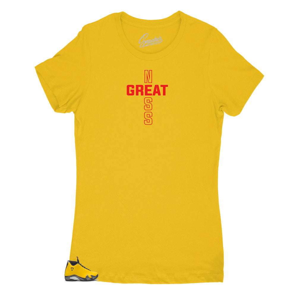 Womens -  University Gold 14 Greatness Cross Shirt
